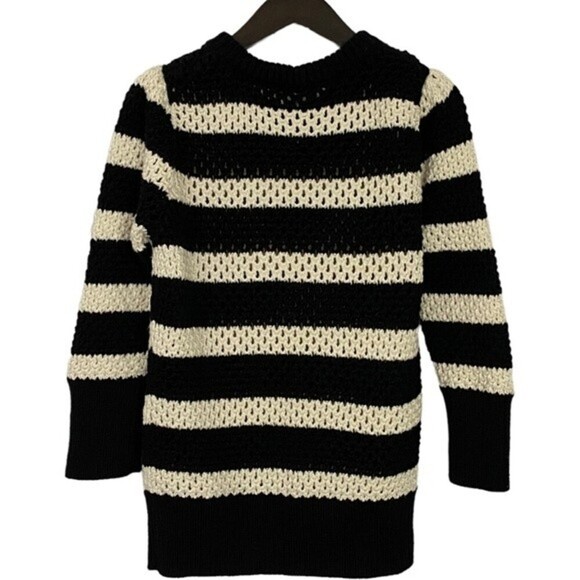 Frame sweater women's Sz L stripe open knit crew neck MSRP $425 - Picture 4 of 8